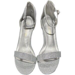 Dream Pairs Low-Chunk Ankle Strap Open Toe Block Heel Sandals Size 7.5 Silver